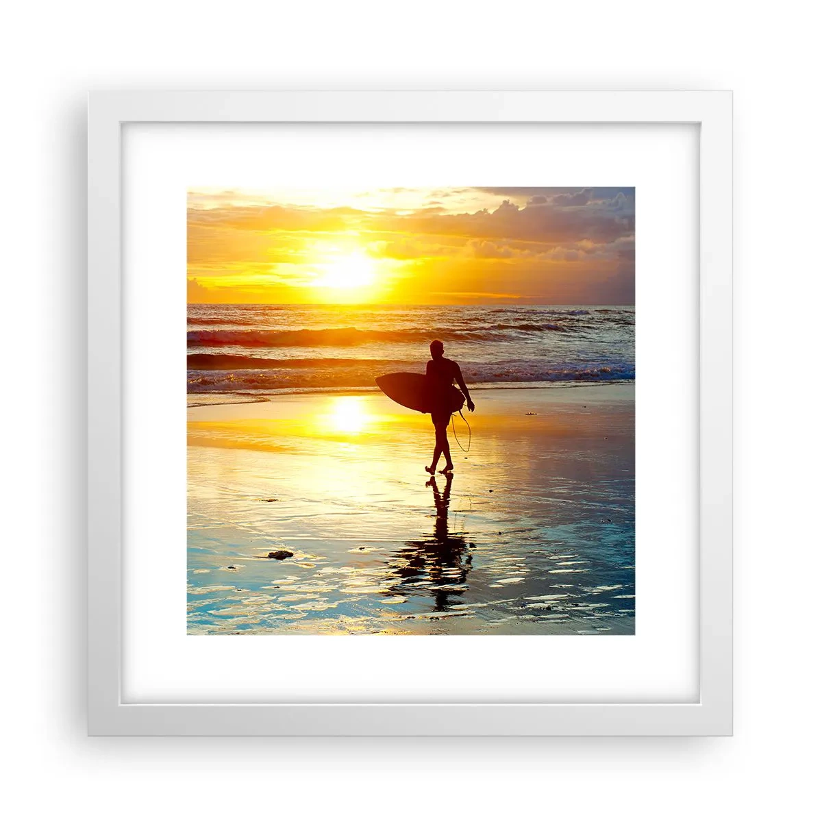 Poster in einem weißen Rahmen - Die Rückkehr des Kriegers - 30x30 cm
