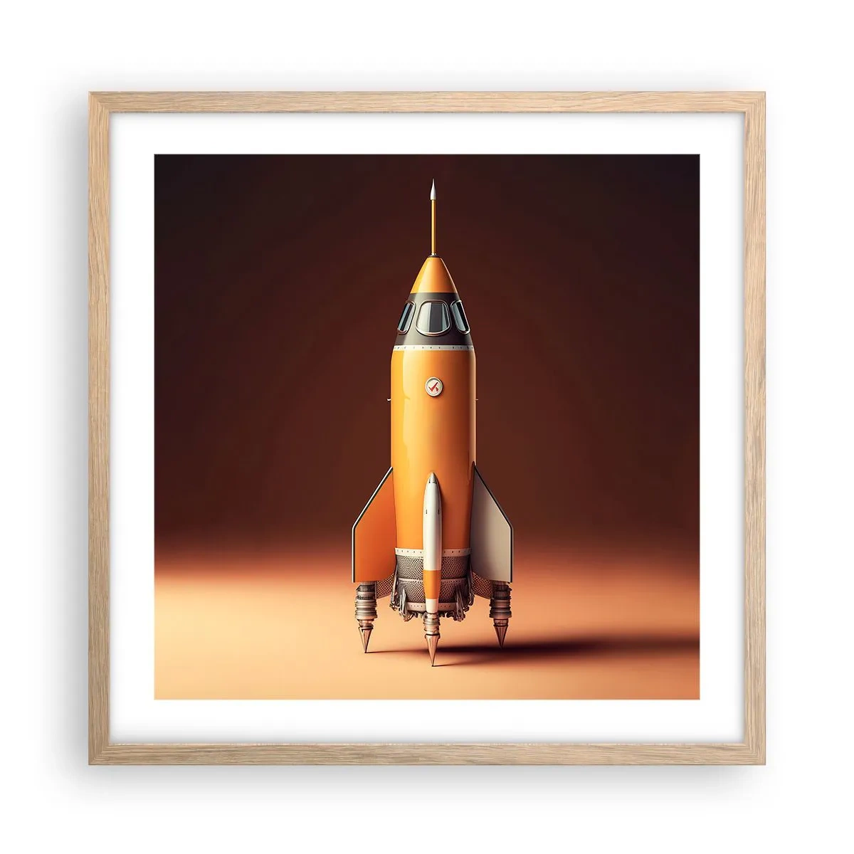 Poster in einem Rahmen aus heller Eiche - Es beginnt mit einem Traum - 50x50 cm