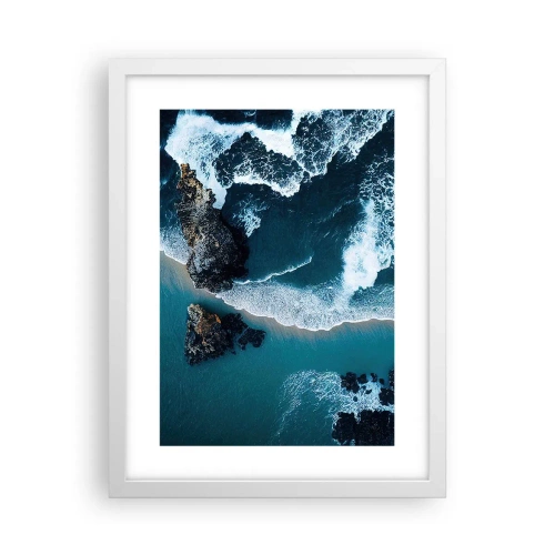 Poster in einem weißen Rahmen - In Wellen gehüllt - 30x40 cm