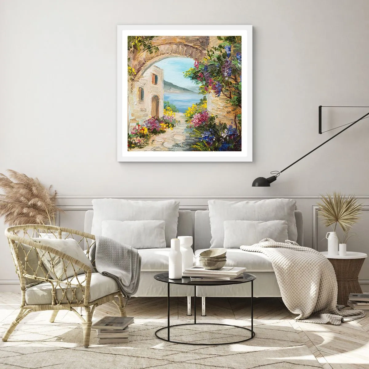 Poster in einem weißen Rahmen - Charme einer Küstenprovinz - 60x60 cm