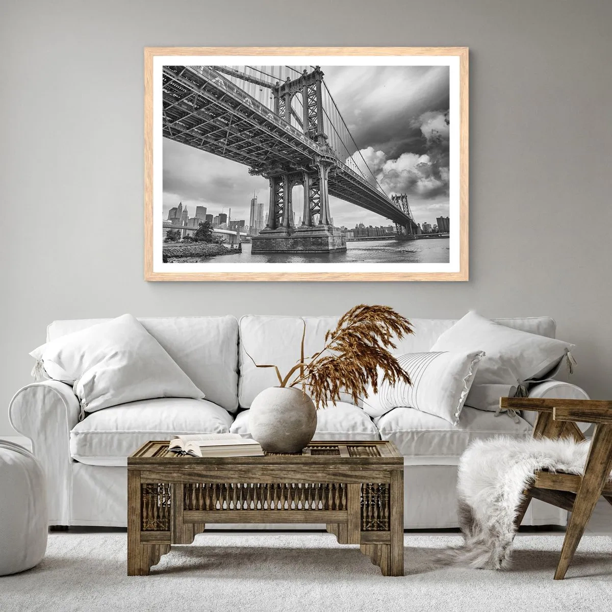 Poster in einem Rahmen aus heller Eiche - Ins Herz der Stadt - 40x30 cm