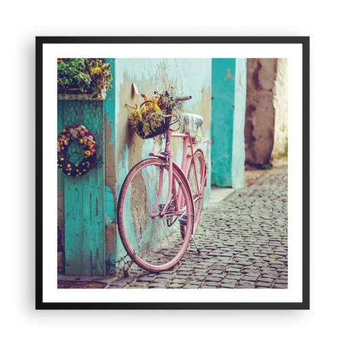 Poster in einem schwarzem Rahmen - Ich komme gleich wieder - 60x60 cm