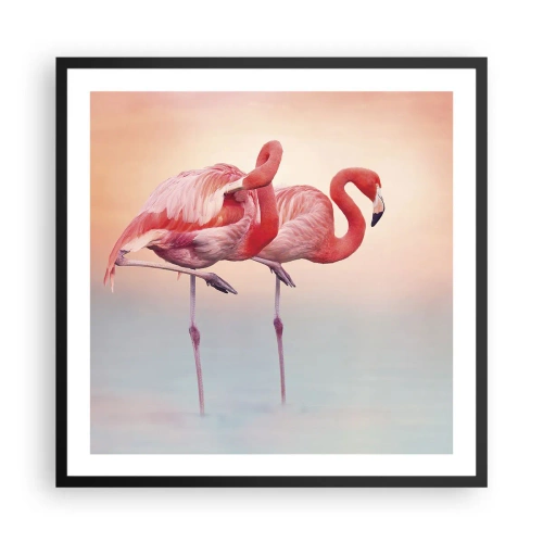 Poster in einem schwarzem Rahmen - Die Farbe der untergehenden Sonne - 60x60 cm