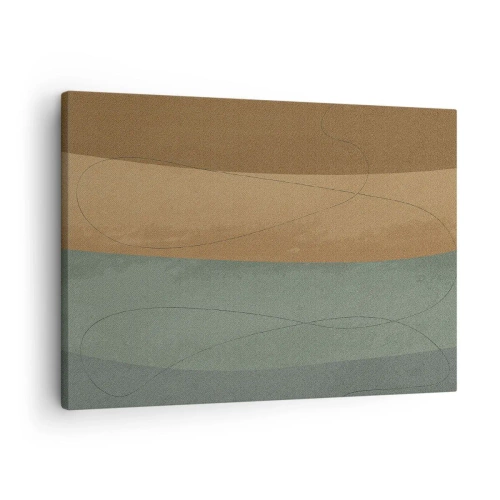 Bild auf Leinwand - Leinwandbild - Abstrakte Komposition in natürlichen Erdtönen - 70x50cm - Horizontale Komposition - Moderne Wanddekoration für Wohnzimmer und Schlafzimmer ARTTOR