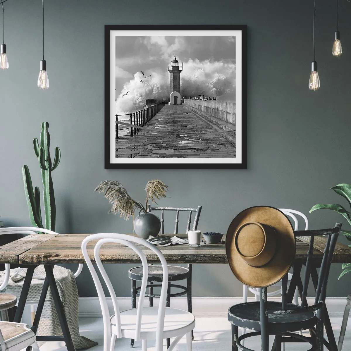 Poster in einem schwarzem Rahmen - Furchtlos - 60x60 cm