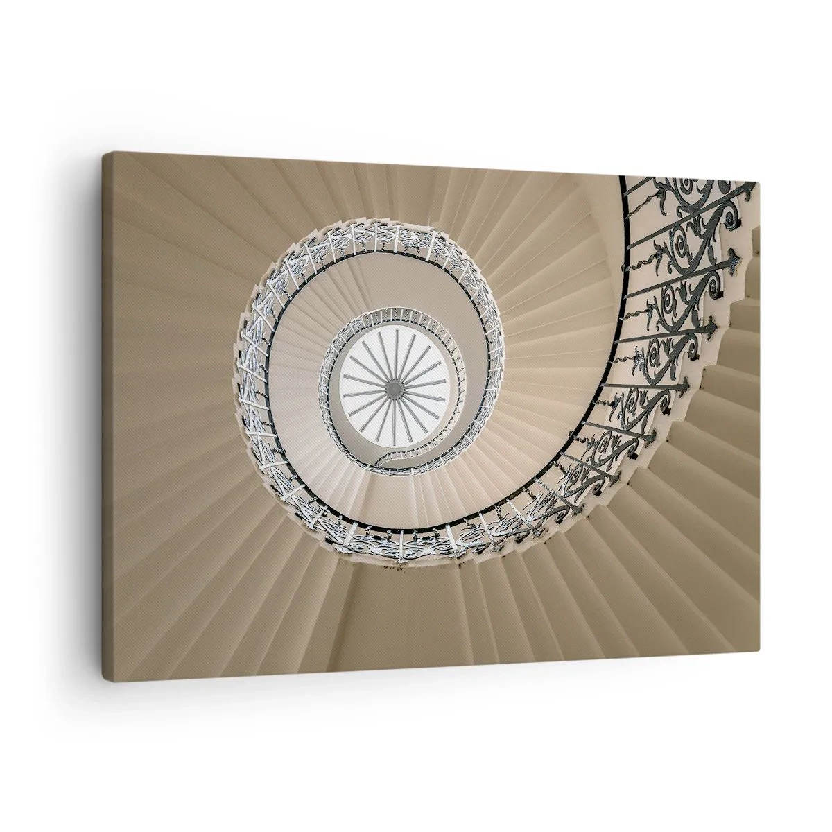 Bild auf Leinwand - Leinwandbild - Wendeltreppe in elegantem geometrischem Ansatz - 70x50cm - Im Inneren der Muschel - Moderne Wanddekoration für Wohnzimmer und Schlafzimmer ARTTOR