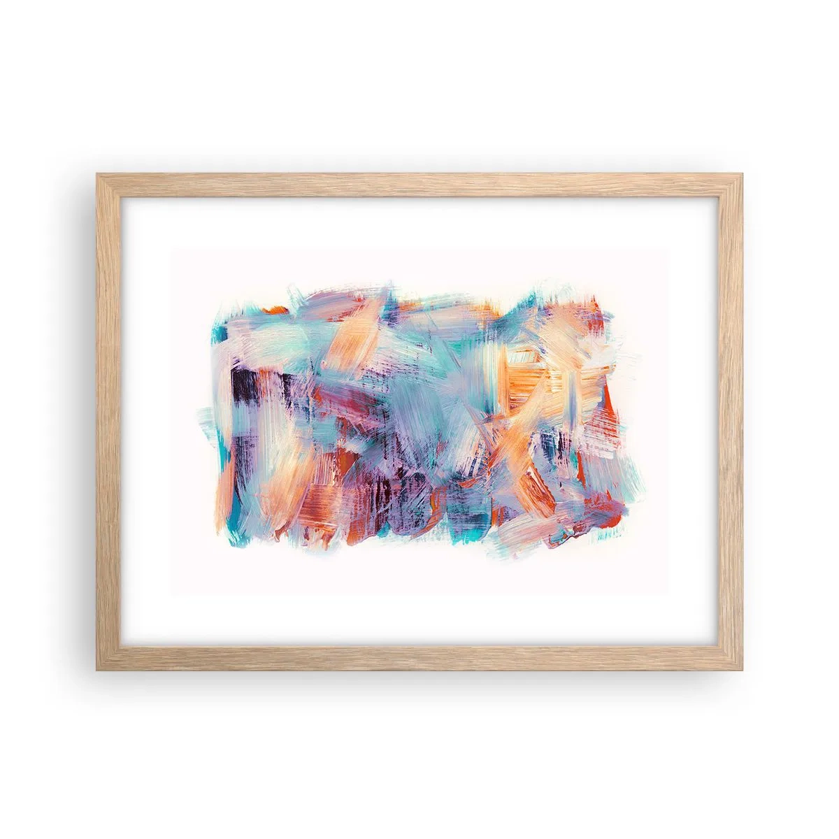 Poster in einem Rahmen aus heller Eiche - Buntes Durcheinander - 40x30 cm
