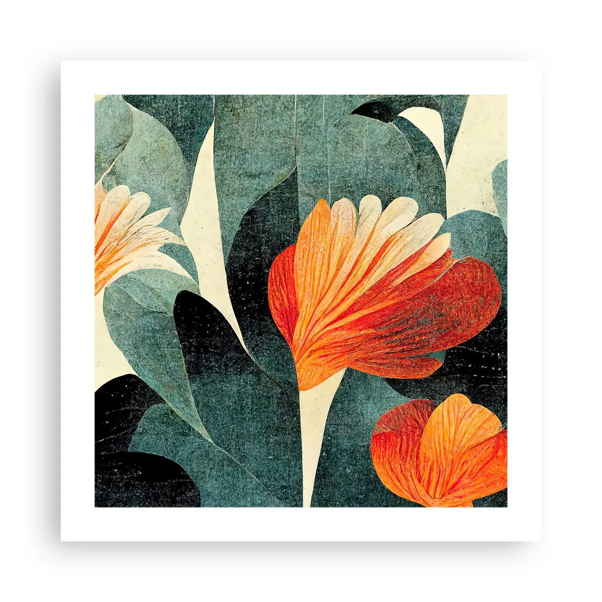 Poster - Hitze der Tropen und Kühle des Grüns - 50x50 cm