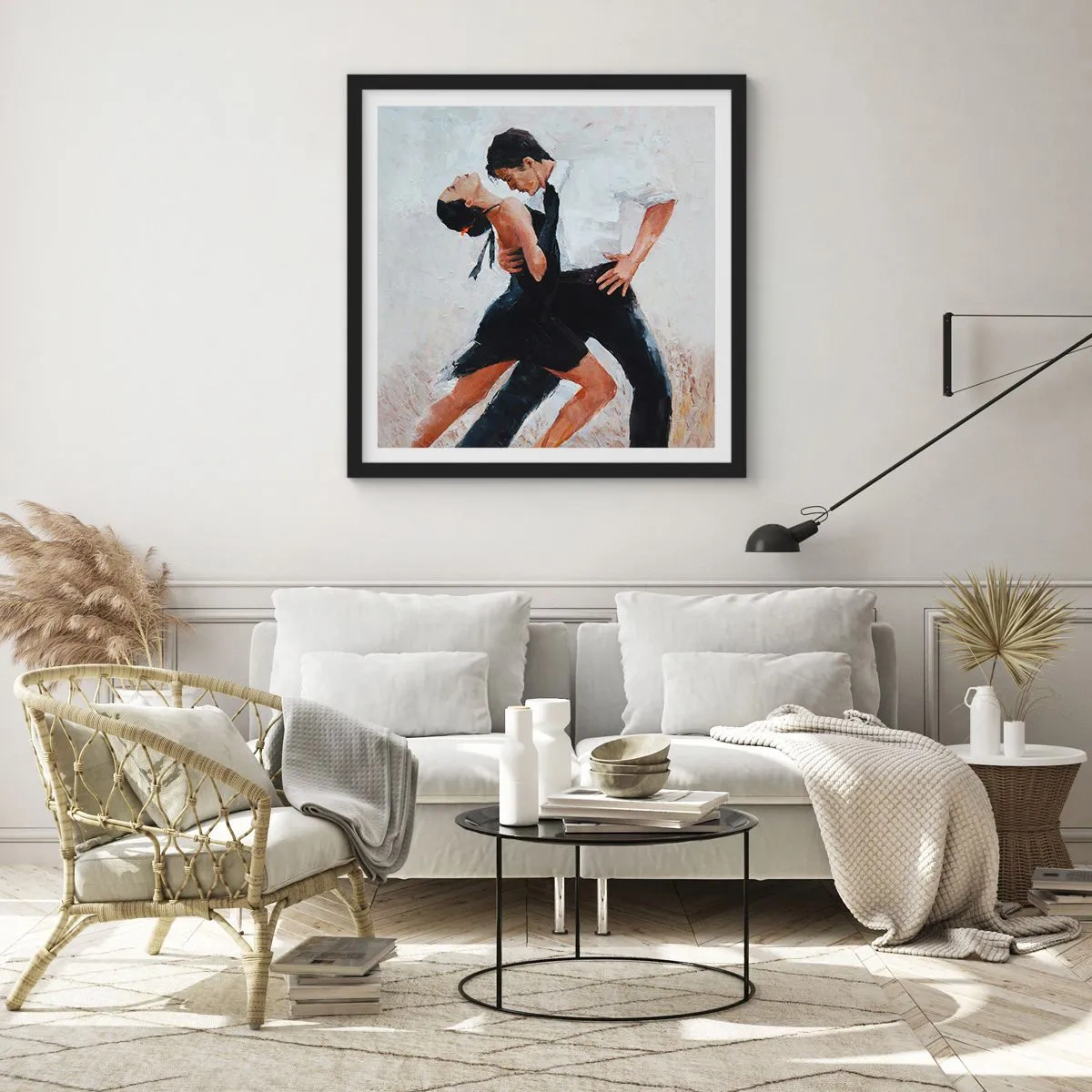 Poster in einem schwarzem Rahmen - Tango meiner Träume und Träume - 30x30 cm