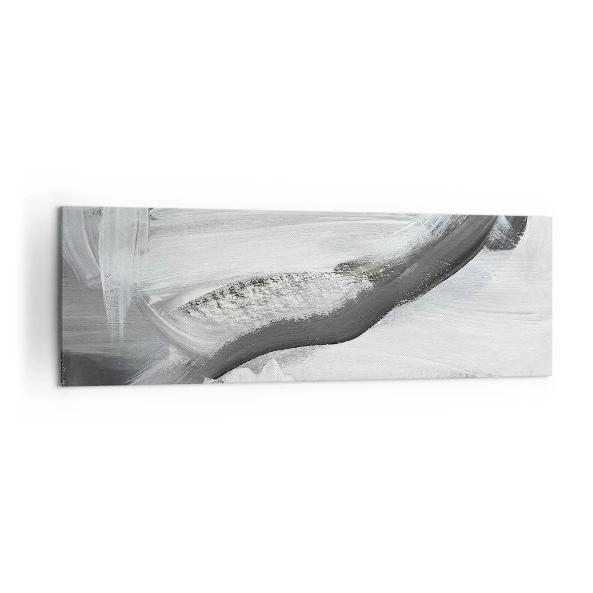 Bild auf Leinwand - Leinwandbild - Grau-weiße Abstraktion mit dynamischen Linien - 160x50cm - Entscheidender Schritt - Moderne Wanddekoration für Wohnzimmer und Schlafzimmer ARTTOR