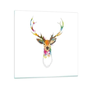 Glasbild - Bild auf glas - Ein mildes Reh in Farbe getaucht - 30x30 cm