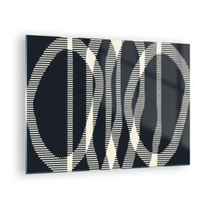 Glasbild - Bild auf glas - Geometrische Linien in Schwarz- und Beigetönen - 70x50cm - Ein Versuch, die Dunkelheit zu durchbrechen - Moderne Wanddekoration für Wohnzimmer und Schlafzimmer ARTTOR
