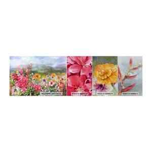 Fototapeten Muster Premium Sand - Ein Garten, der verrückt geworden ist - Blumen, Garten, Natur - 100x30 cm