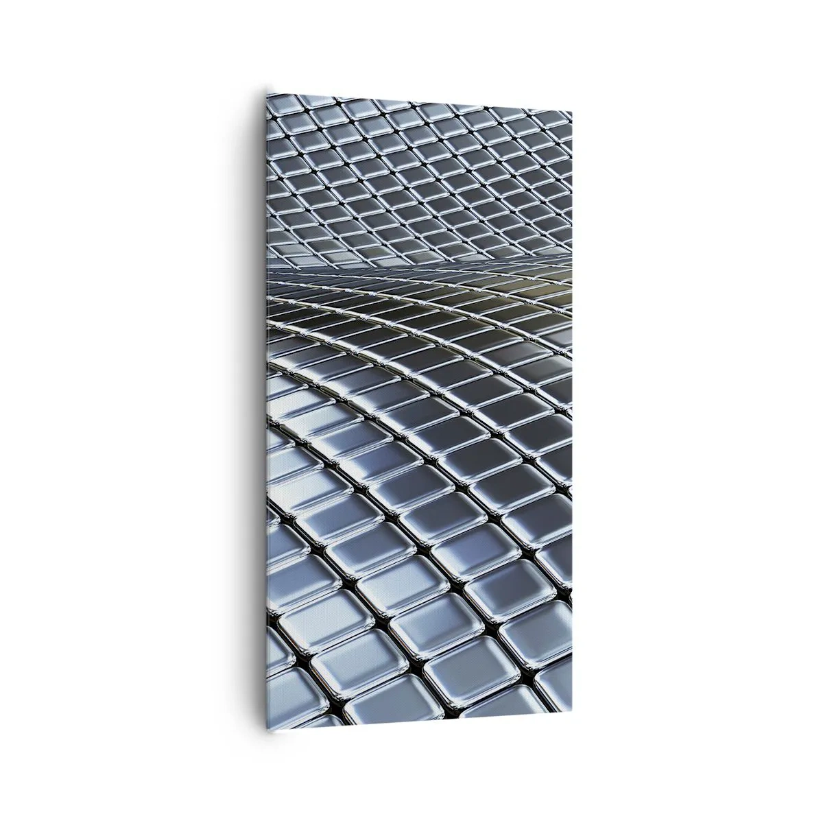 Bild auf Leinwand - Leinwandbild - Metallische silberne Welle - 65x120 cm
