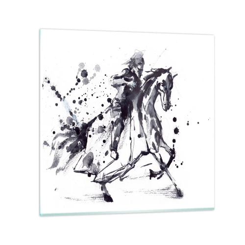 Glasbild - Bild auf glas - Schwarzer Ritter - 30x30 cm