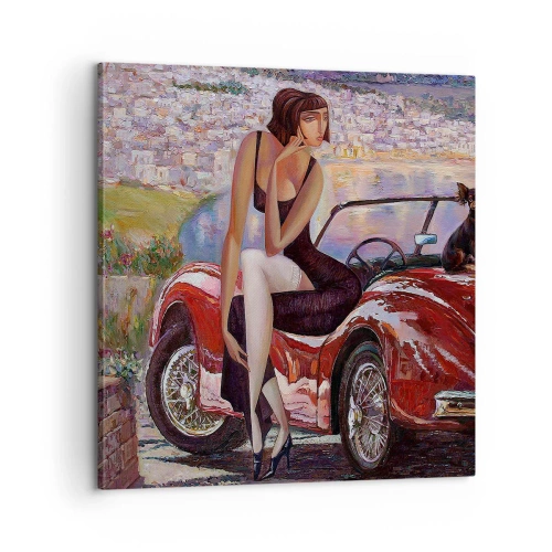 Bild auf Leinwand - Leinwandbild - Sommer? Nur an der Riviera - 60x60 cm