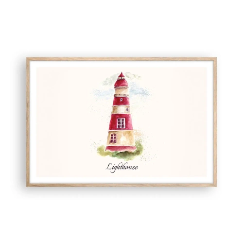 Poster in einem Rahmen aus heller Eiche - Das Wetter ringsum ist immer gut - 91x61 cm