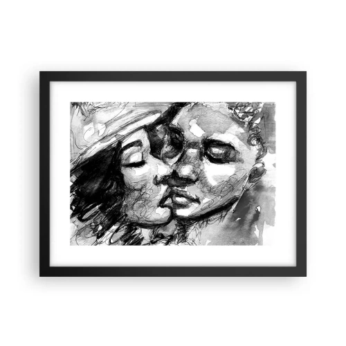 Poster in einem schwarzem Rahmen - Zärtlicher Moment - 40x30 cm