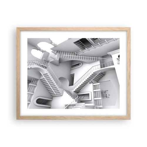 Poster in einem Rahmen aus heller Eiche - Die Paradoxien des Weltraums - 50x40 cm