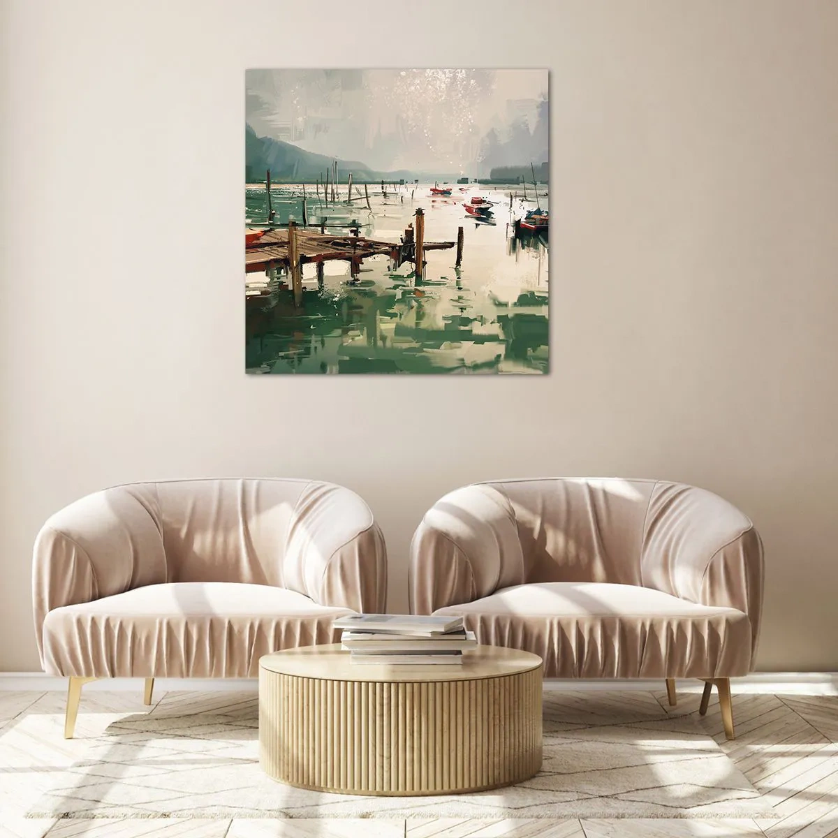 Glasbild - Bild auf glas - Durchnässt in einem geschmolzenen Mond - 40x40 cm