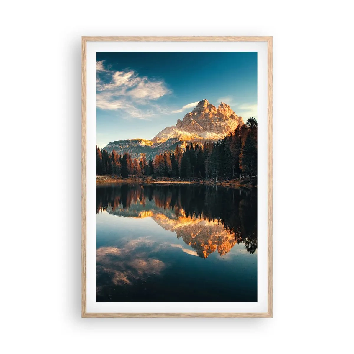 Poster in einem Rahmen aus heller Eiche - Doppelte Landschaft - 61x91 cm