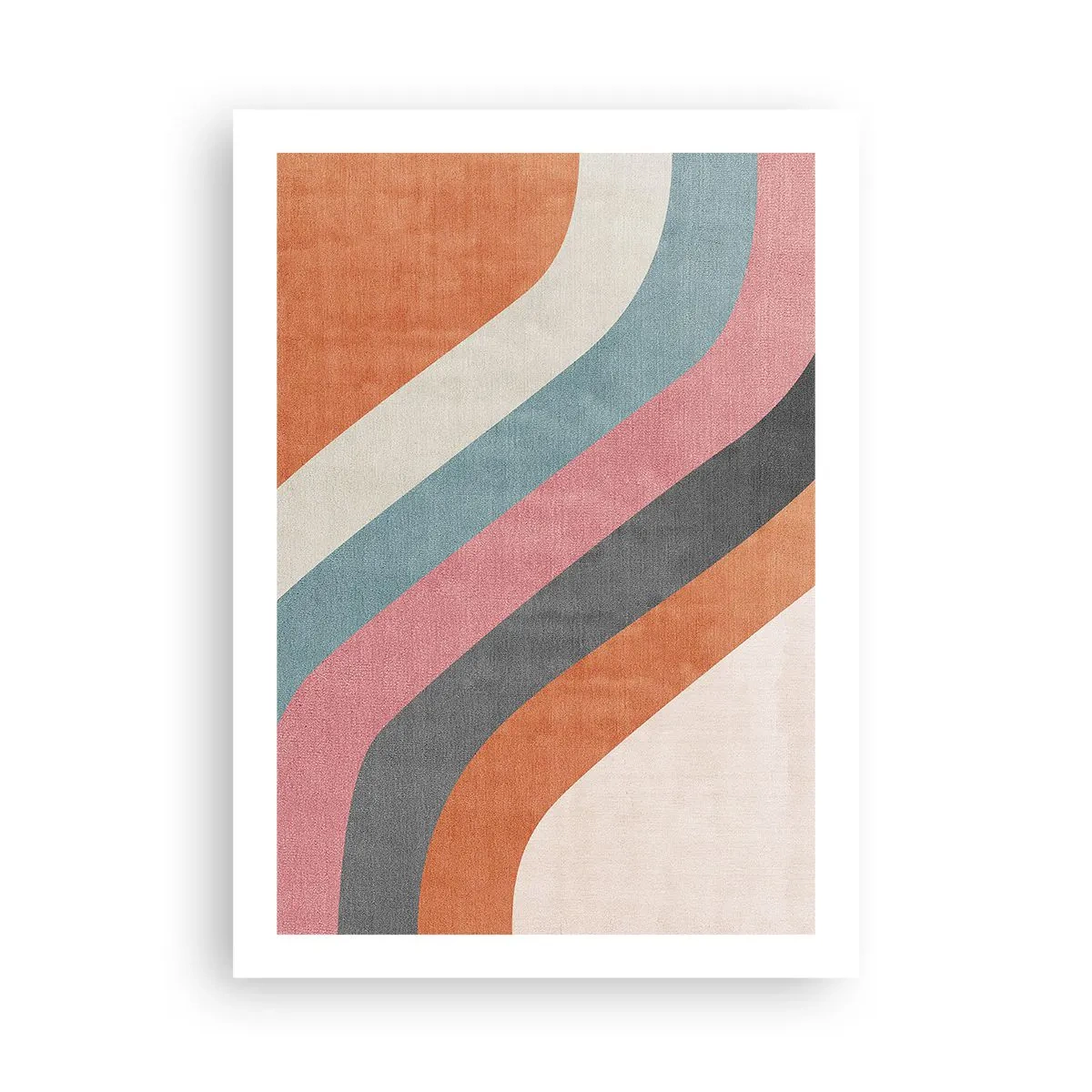 Poster - Geometrische Retro-Streifen - 50x70cm - Diagonale Komposition – Bewegung - Moderne Wanddekoration für Wohnzimmer und Schlafzimmer ARTTOR
