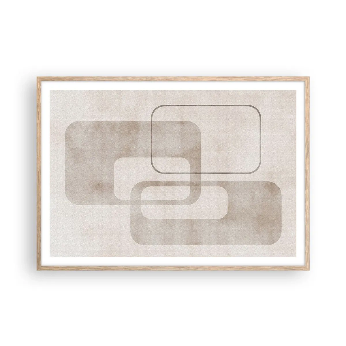 Poster in einem Rahmen aus heller Eiche - Geometrische Fuge - 100x70 cm