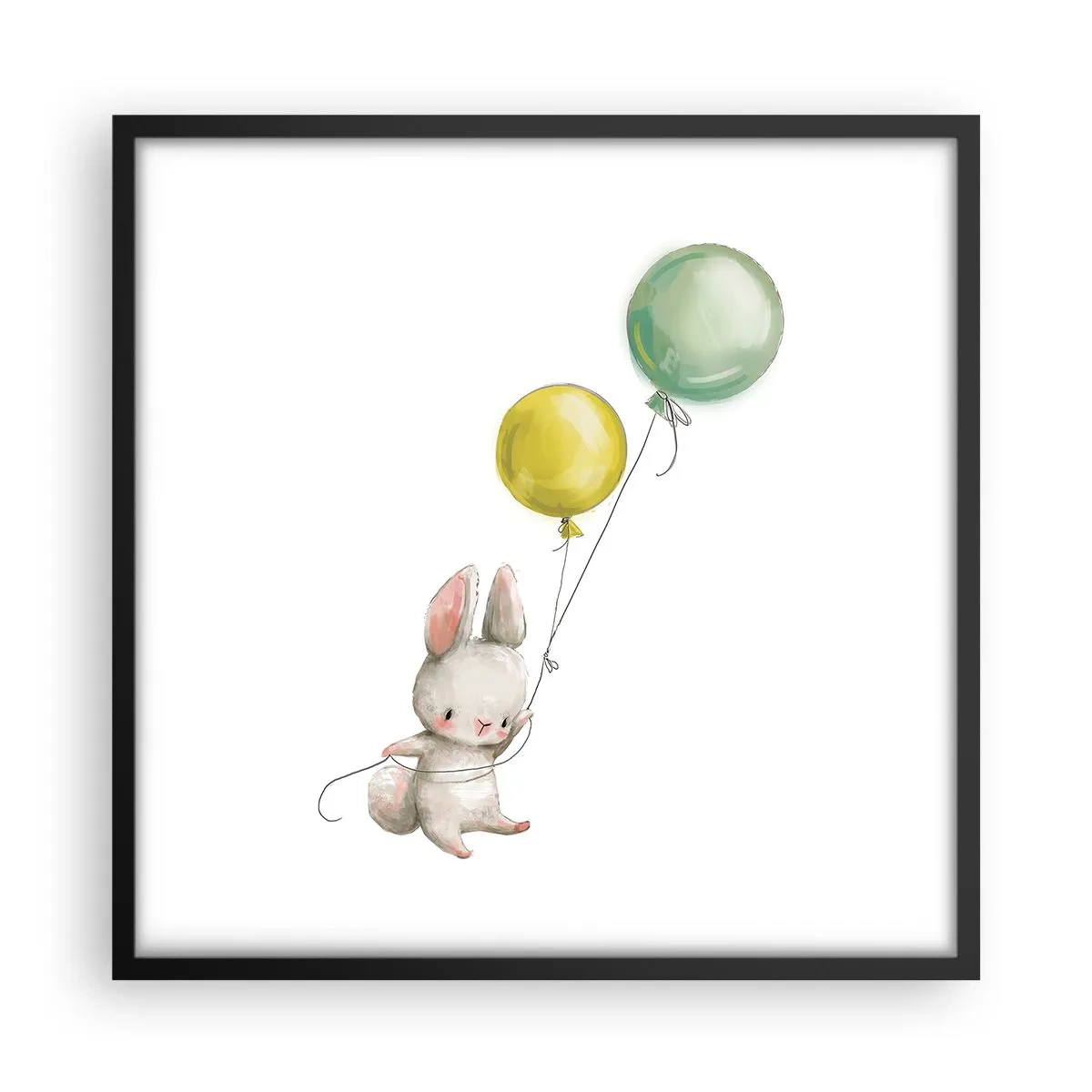 Poster in einem schwarzem Rahmen - Ich werde auch fliegen! - 50x50 cm