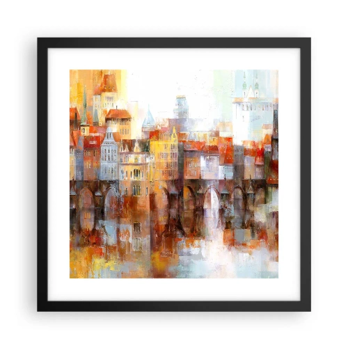 Poster in einem schwarzem Rahmen - Schön ist es auch unter der Brücke - 40x40 cm
