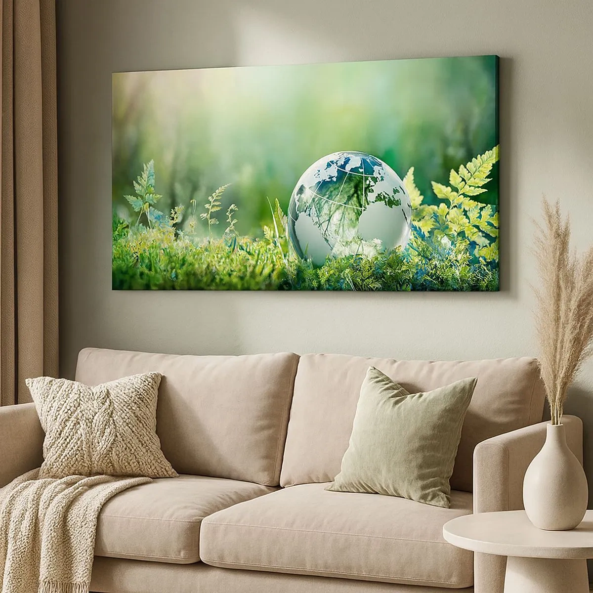 Bild auf Leinwand - Leinwandbild - Der grüne Planet - 100x40 cm