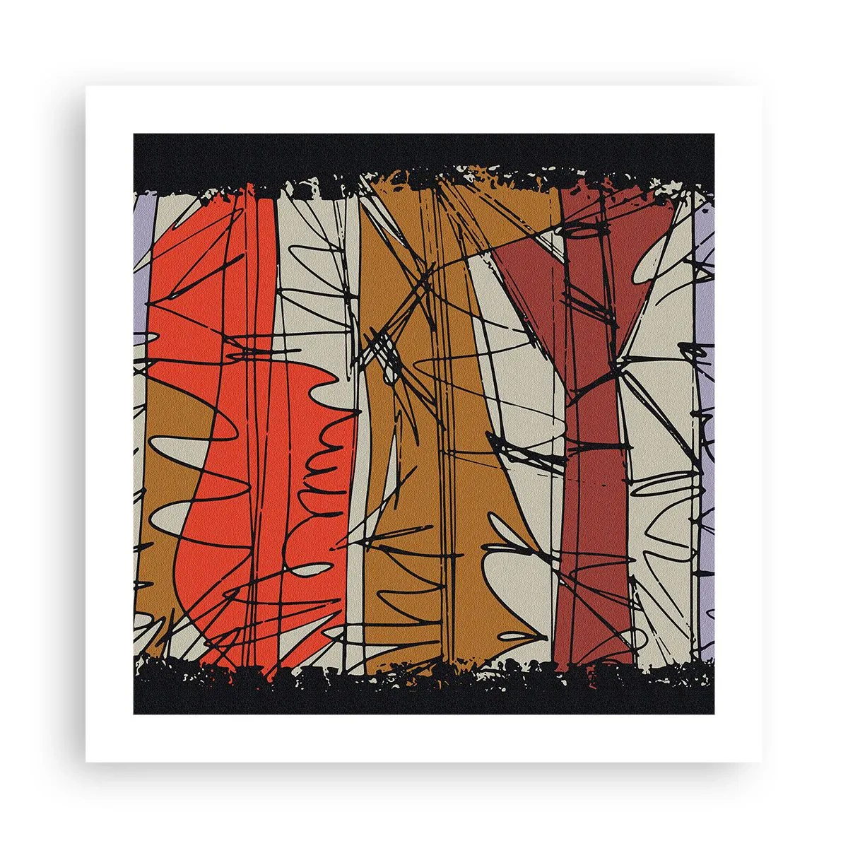 Poster - Spontane Komposition - 50x50 cm