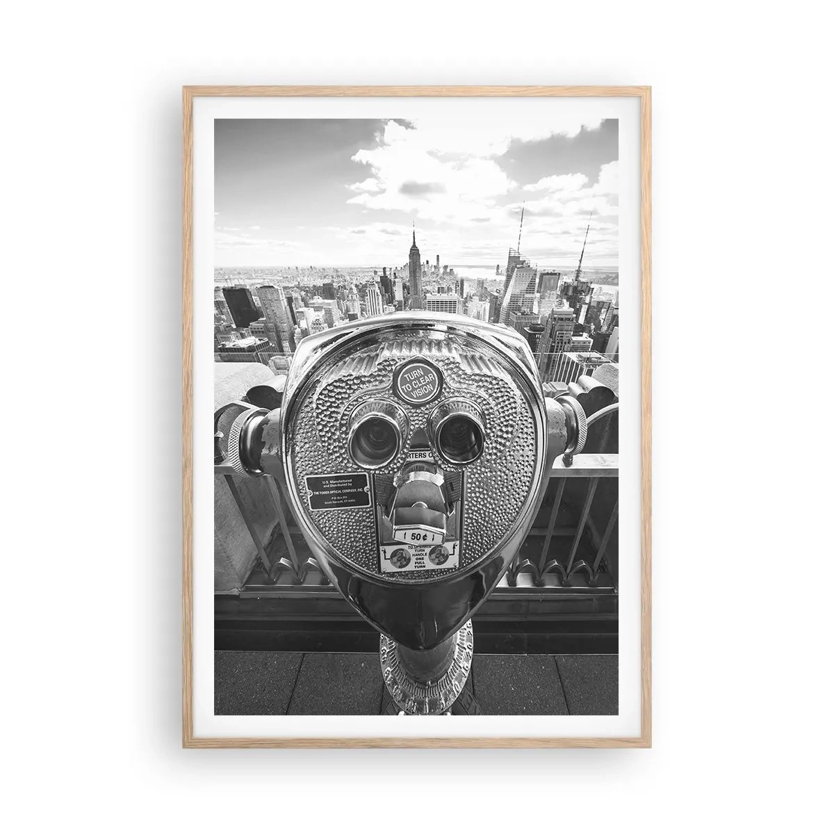 Poster in einem Rahmen aus heller Eiche - Stadt über den Städten - 70x100 cm