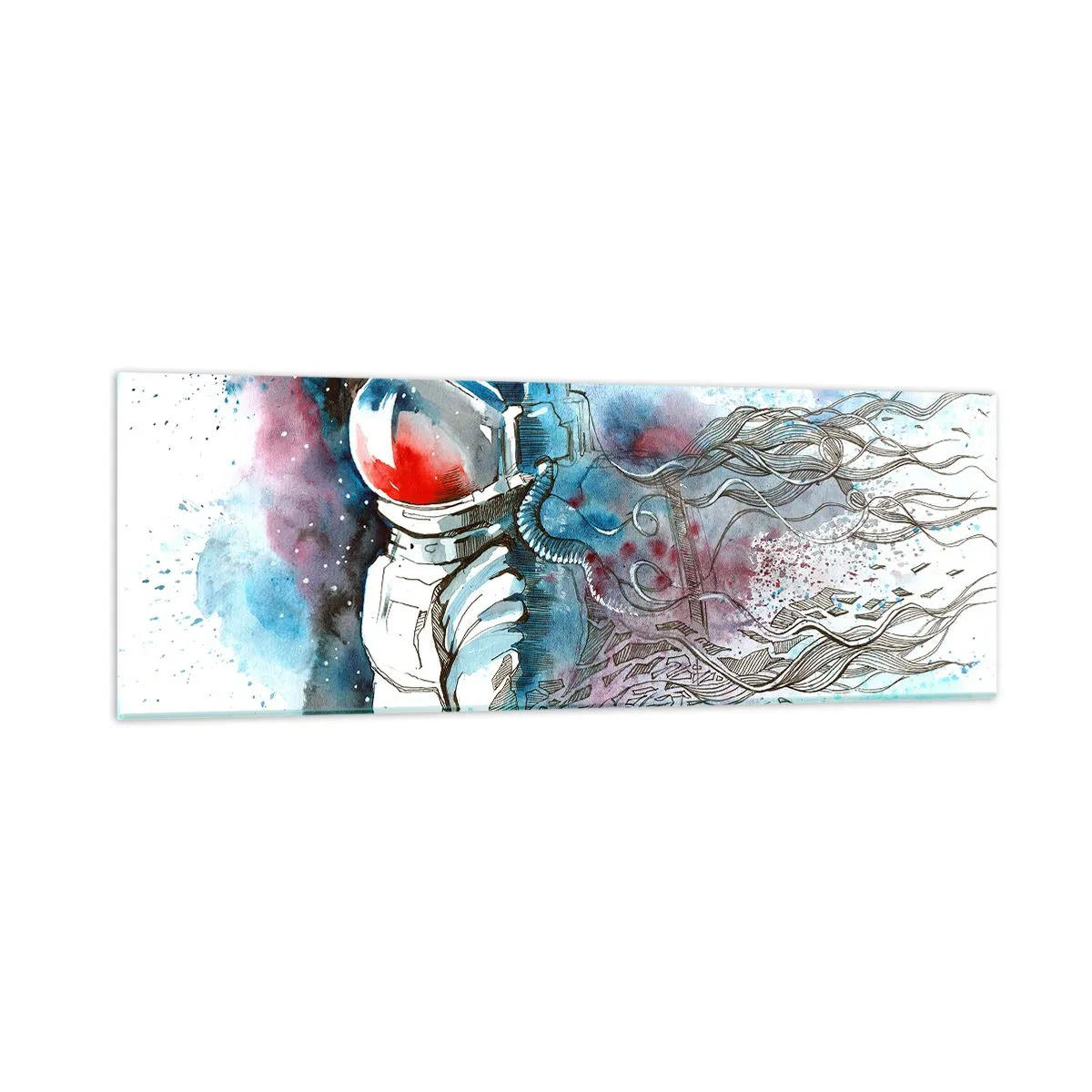 Glasbild - Bild auf glas - Allein mit Platz - 90x30 cm