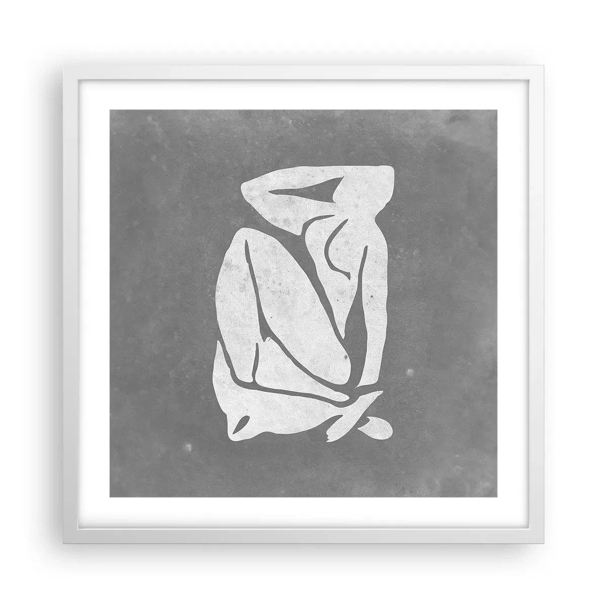 Poster in einem weißen Rahmen - In Gedanken versunken - 50x50 cm