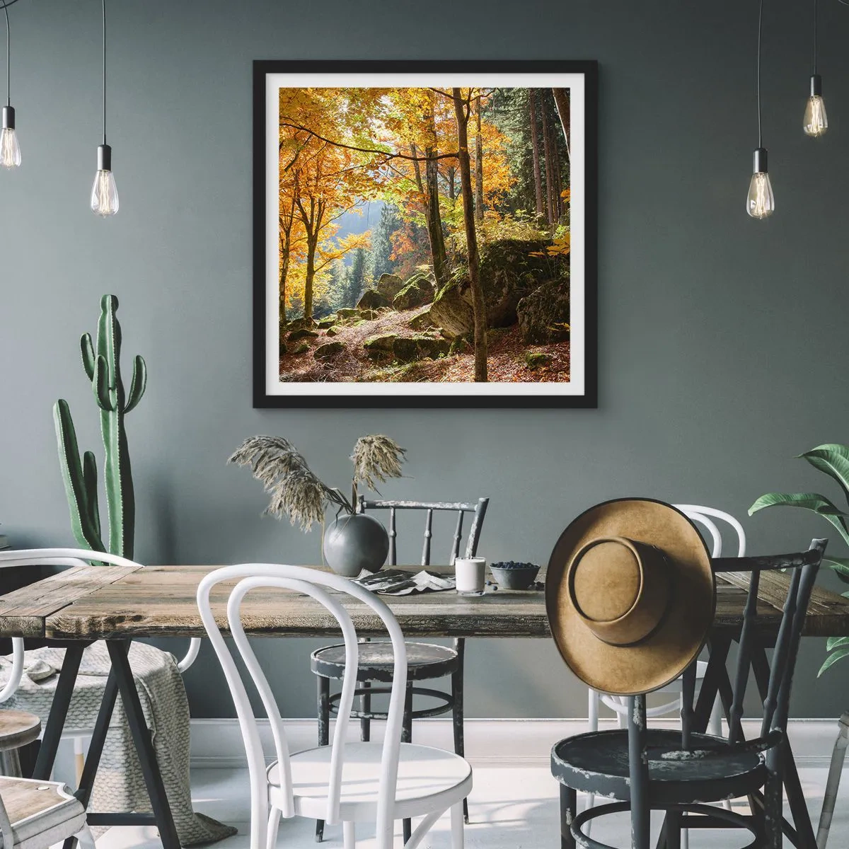 Poster in einem schwarzem Rahmen - Zeit zum Entspannen - 50x50 cm