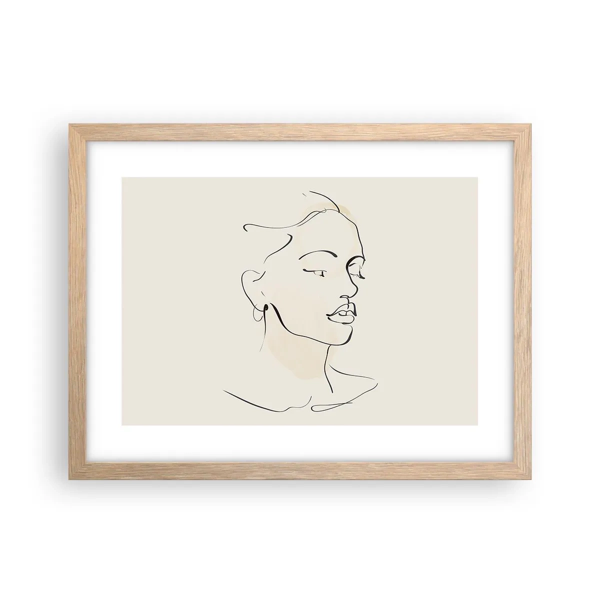 Poster in einem Rahmen aus heller Eiche - Eine bestimmte Linie - 40x30 cm