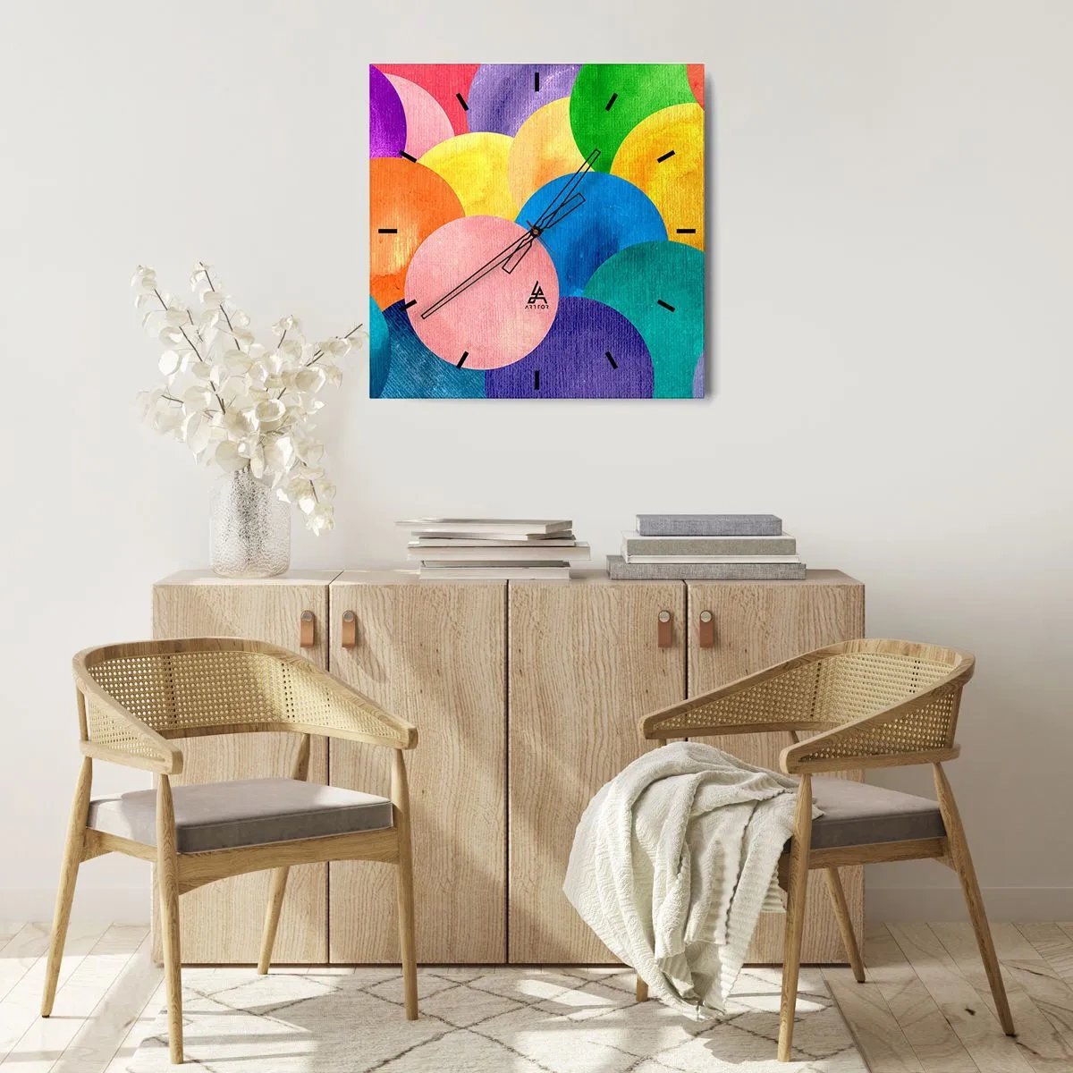 Wanduhr - Glasuhr - Die ursprüngliche Fülle des Lebens - 40x40 cm