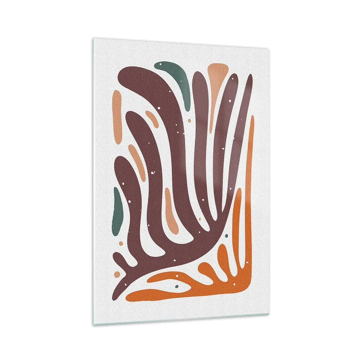 Glasbild - Bild auf glas - Organisches Muster mit strahlenden Linien in warmen Farbtönen - 70x100cm - Strahlende organische Komposition - Moderne Wanddekoration für Wohnzimmer und Schlafzimmer ARTTOR