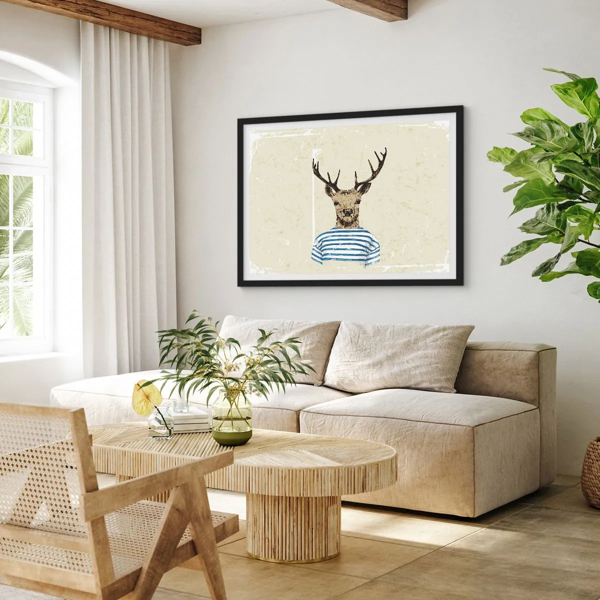 Poster in einem schwarzem Rahmen - Weil ich gestreifte T-Shirts mag! - 40x30 cm