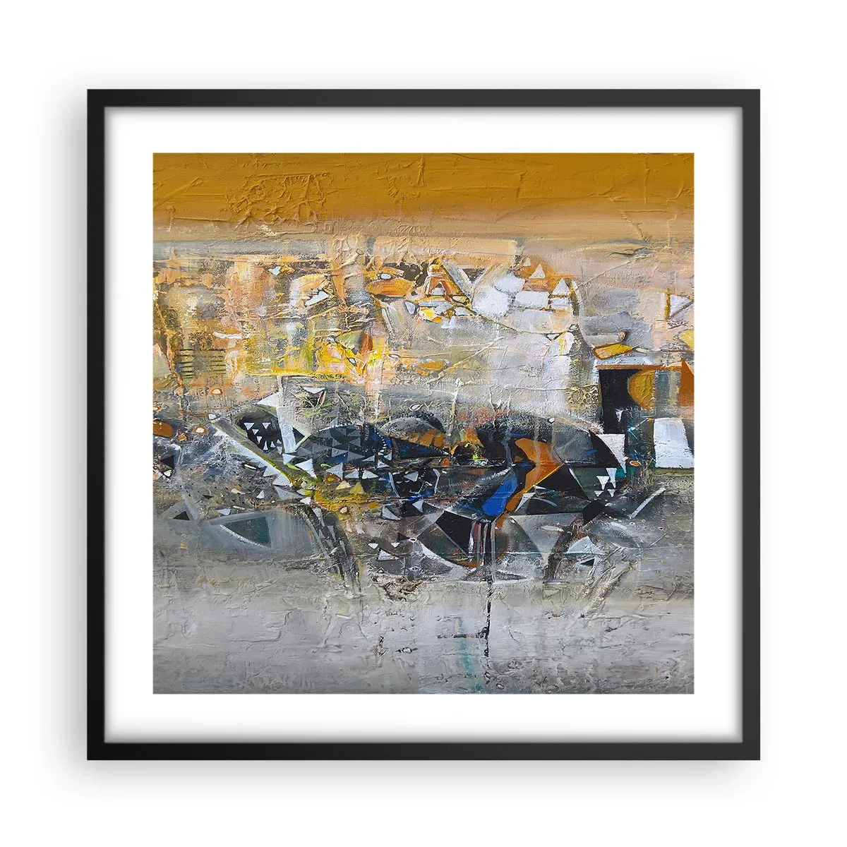 Poster in einem schwarzem Rahmen - Alles wird gut - 50x50 cm