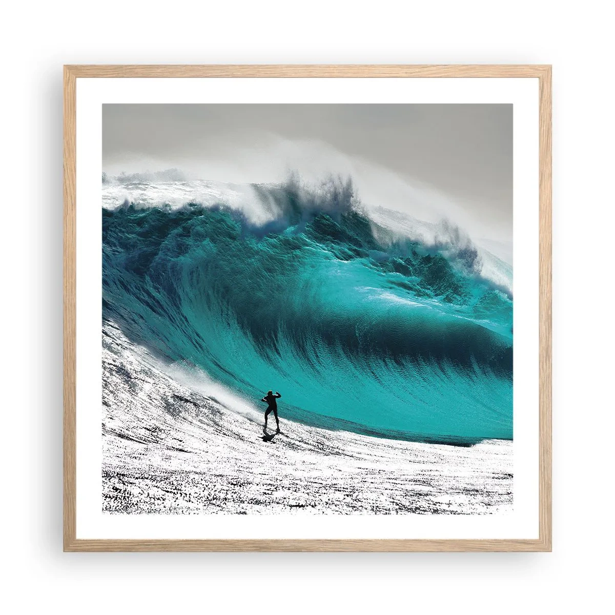 Poster in einem Rahmen aus heller Eiche - Herausforderung angenommen - 60x60 cm