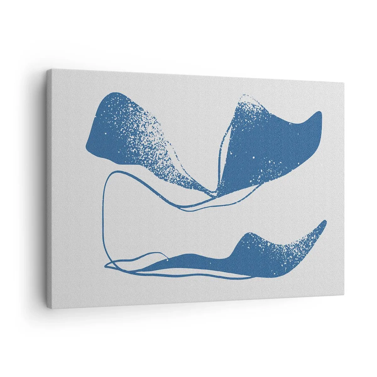 Bild auf Leinwand - Leinwandbild - Abstrakte Formen in Blautönen auf weißem Hintergrund - 70x50cm - Geflügelte Abstraktion - Moderne Wanddekoration für Wohnzimmer und Schlafzimmer ARTTOR