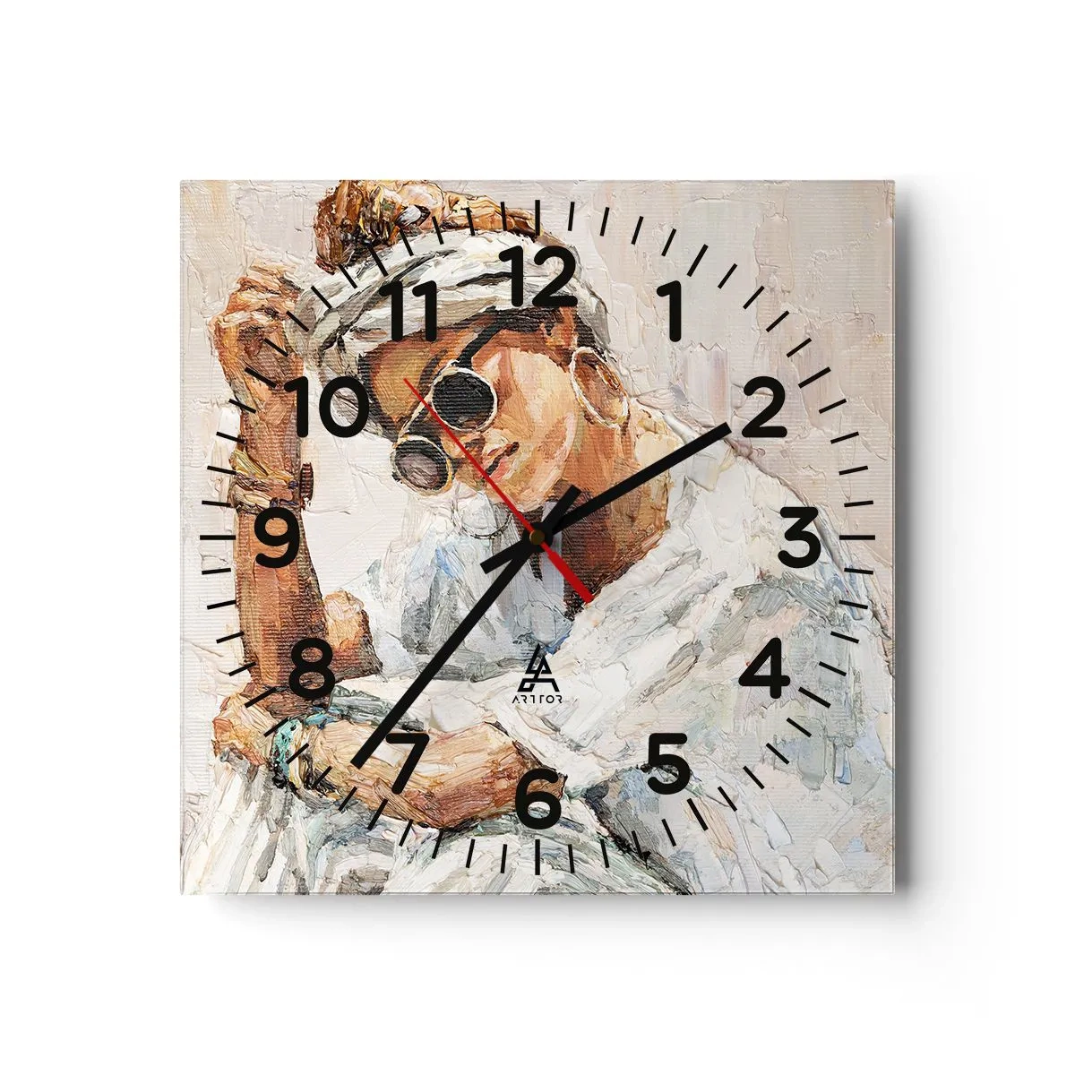 Wanduhr - Glasuhr - Porträt in voller Sonne - 40x40 cm