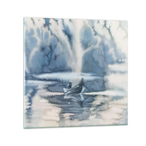 Glasbild - Bild auf glas - Angler in ihrem Paradies - 40x40 cm