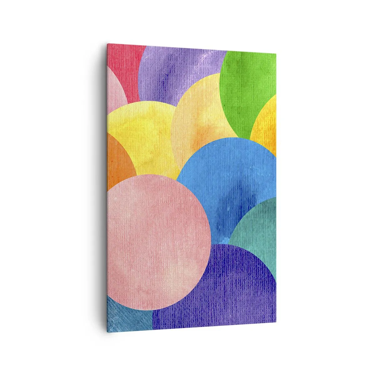 Bild auf Leinwand - Leinwandbild - Bunte Kreise im Aquarellstil - 80x120cm - Die ursprüngliche Fülle des Lebens - Moderne Wanddekoration für Wohnzimmer und Schlafzimmer ARTTOR