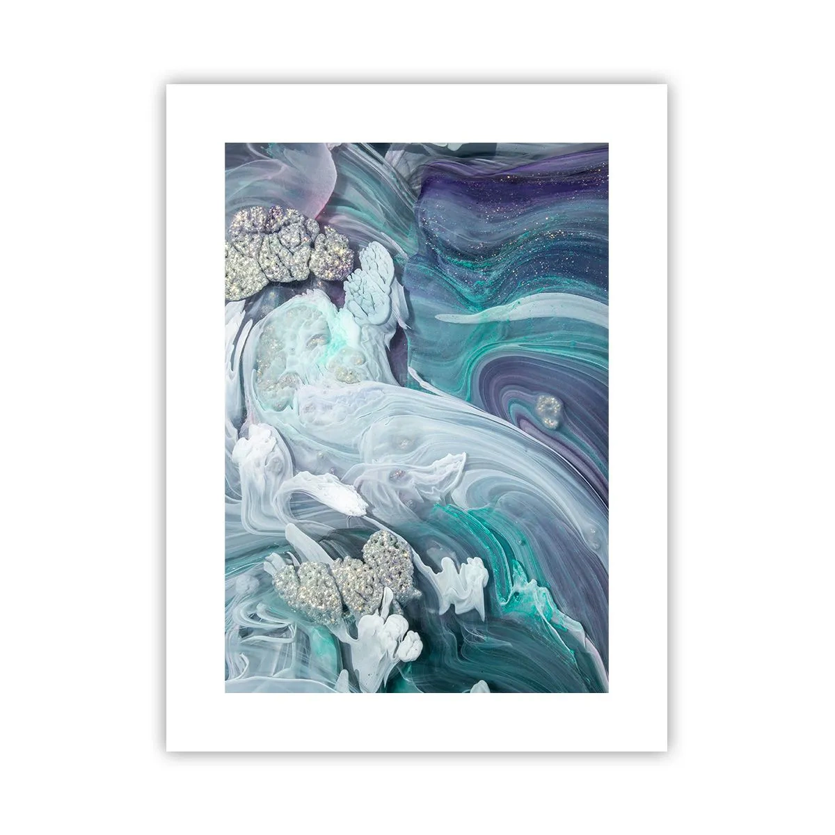 Poster - Strömungen von Himmelblau - 30x40 cm