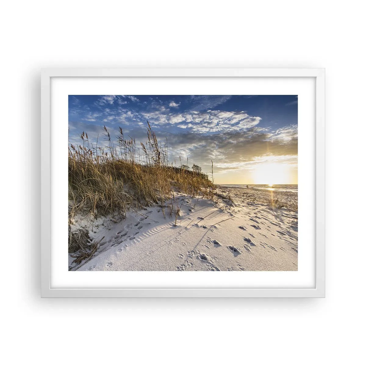 Poster in einem weißen Rahmen - Einladung zu einem Spaziergang - 50x40 cm