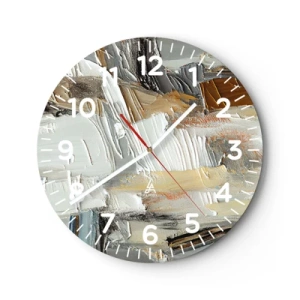 Wanduhr - Glasuhr - Bunte Schichten - 30x30 cm