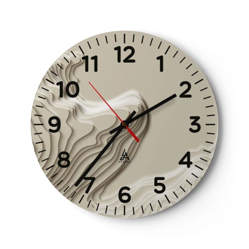 Wanduhr - Glasuhr - Topographie der Kunst - 40x40 cm