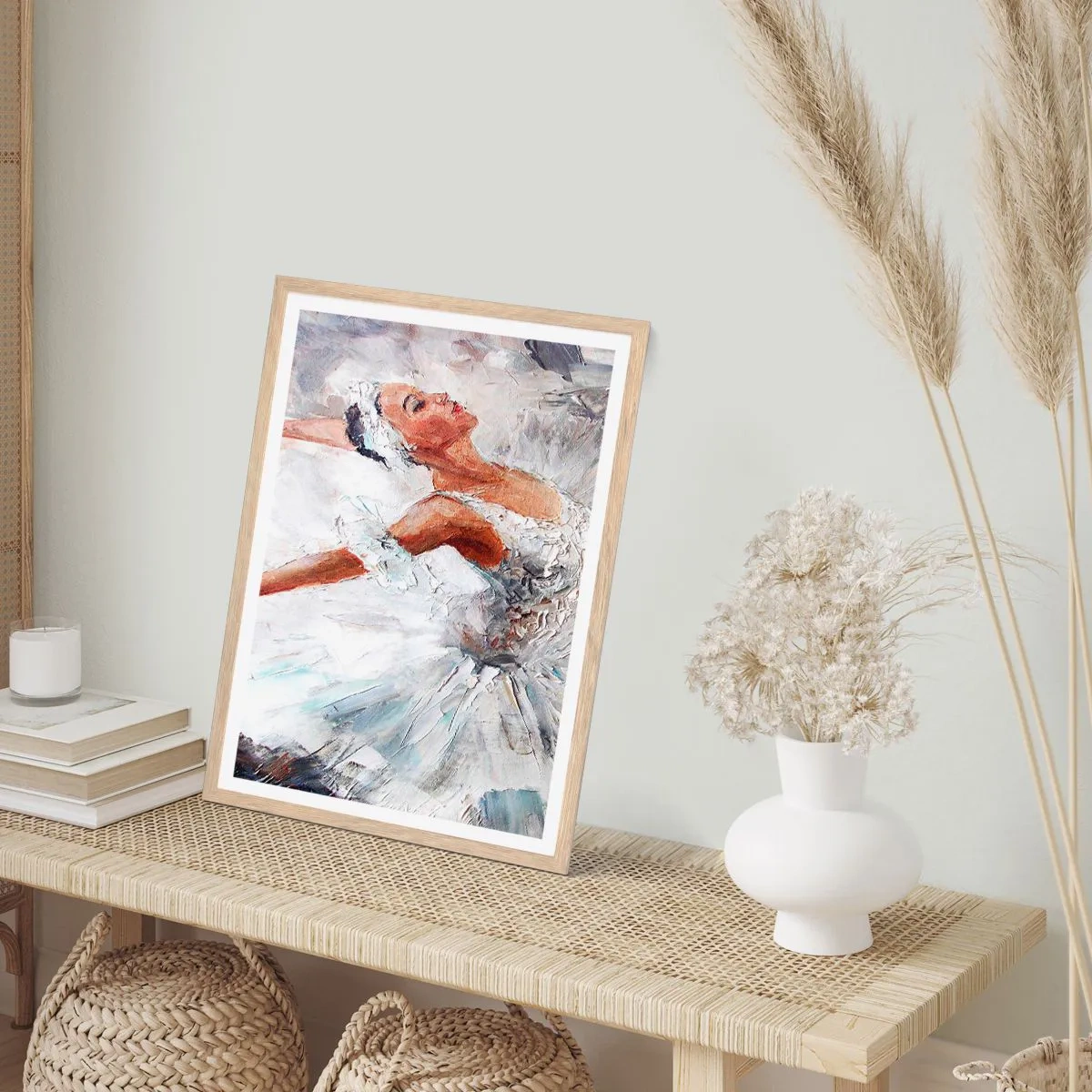 Poster in einem Rahmen aus heller Eiche - Zart und leicht wie Tüll - 70x100 cm
